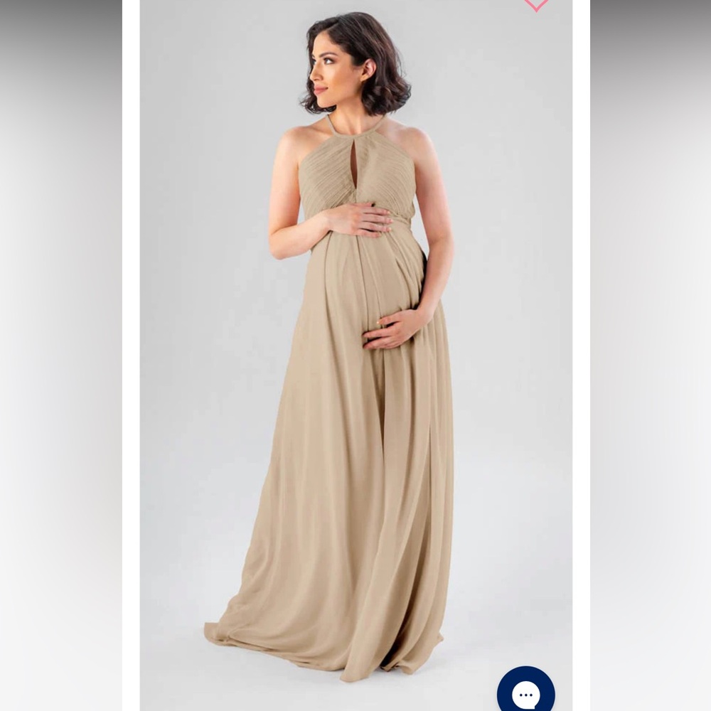 Kennedy blue maternity bridesmaid dress. Latte color.